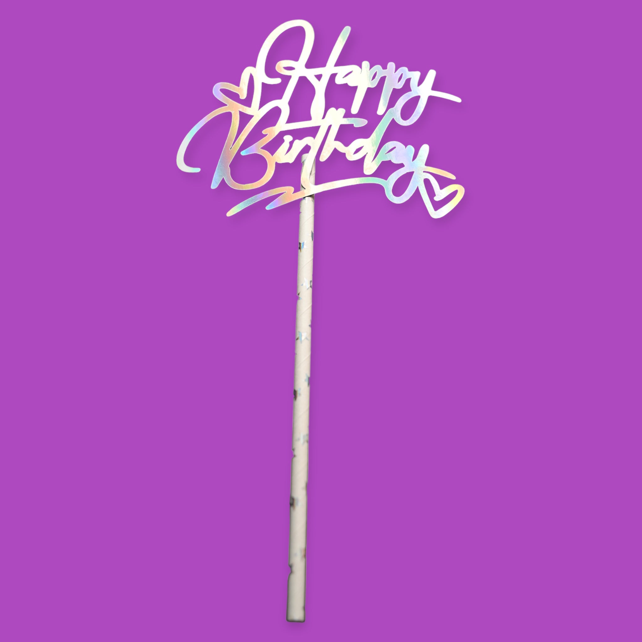 Cake Topper Happy Birthday Corazones