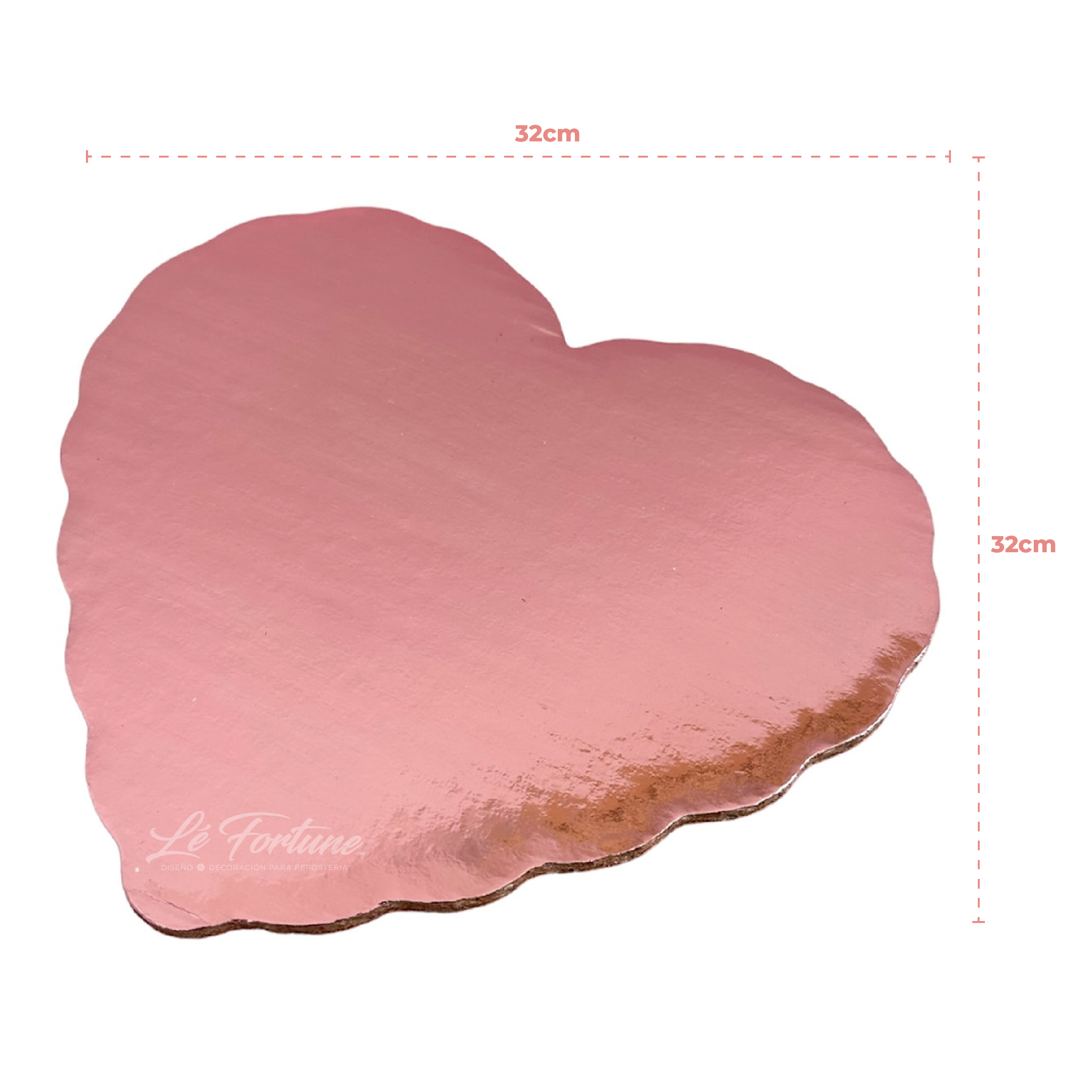 Base de Corazón Rosa - 32cm