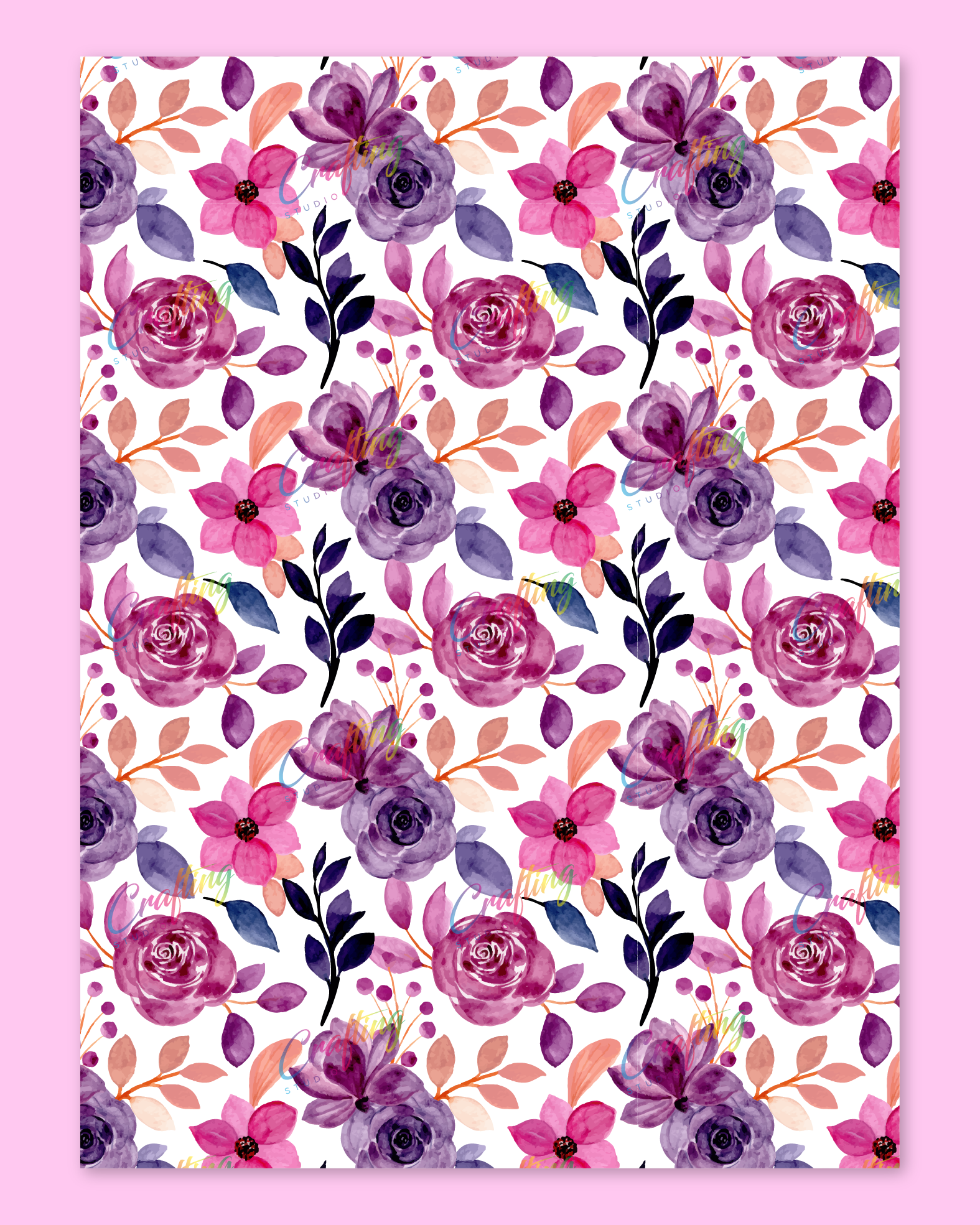 Textura Flores Rosas y Moradas