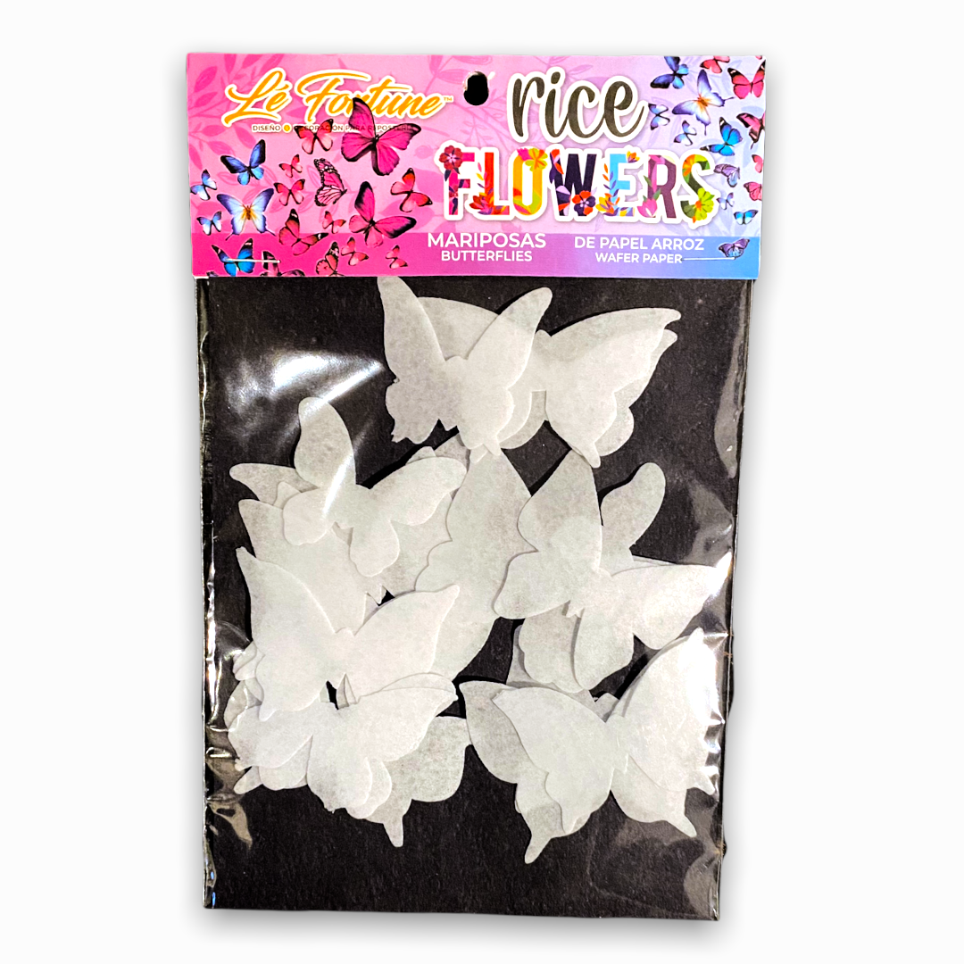 Mariposas Blancas de Papel Arroz