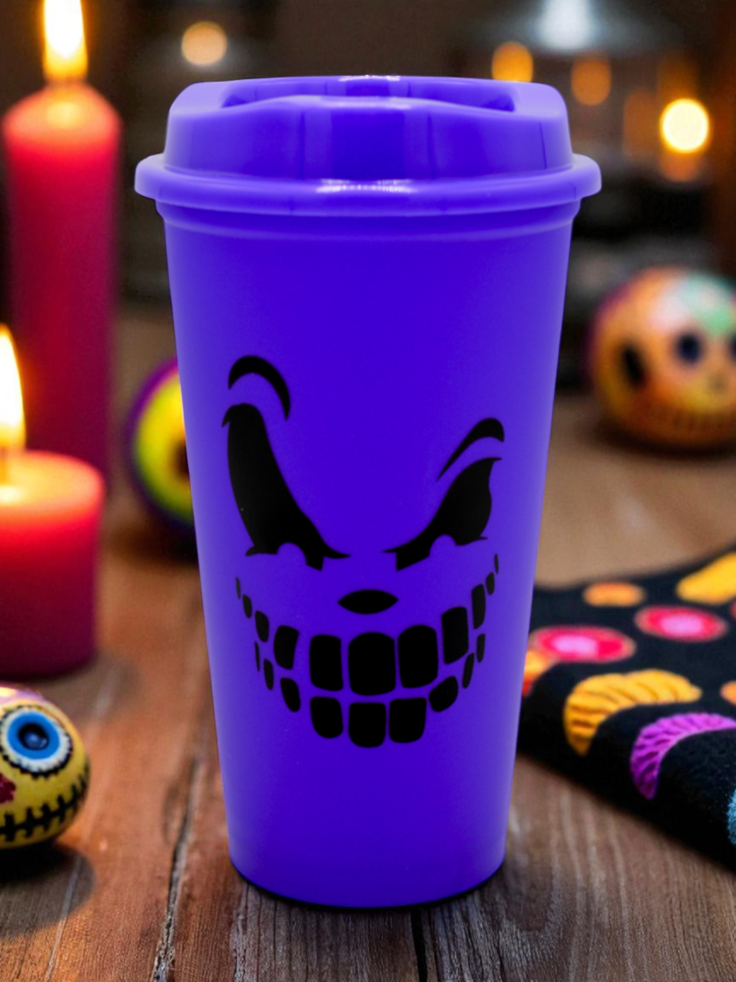 Vaso Cafetero Halloween Morado
