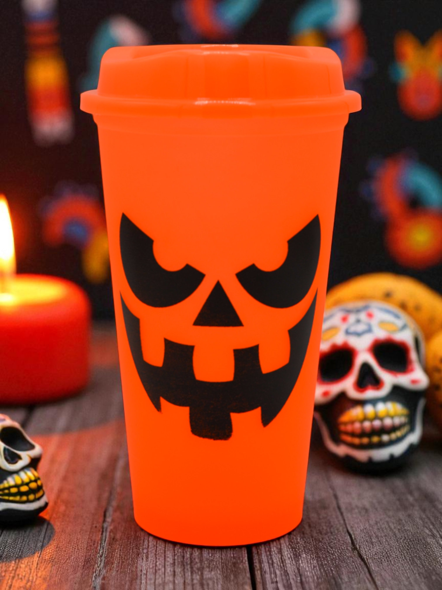 Vaso Cafetero Halloween Naranja