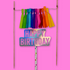 Cake Topper Pompom Arcoiris + Happy Birthday Huecos